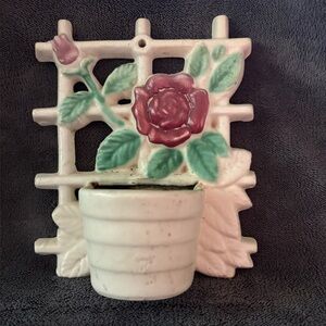 Vintage Rose Trellis Planter/Wall Pocket